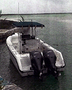 2002 Boston Whaler 320 Outrage stolen Goat Cay Bahamas